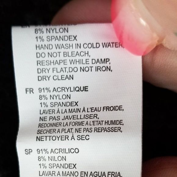 La Classe Couture Gray Sweater Dress Stripes Poof Sleeve Size Medium - Picture 8 of 10